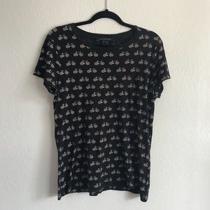 French Connection bicycle bike shirt black cream